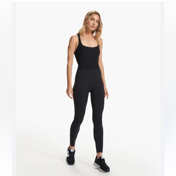 Vuori color block corset jumpsuit black knit - Picture 8 of 10